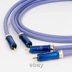 1 Pair OCC Copper HiFi Audio RCA Cable with Gold Plated Lotus WBT RCA Plugs