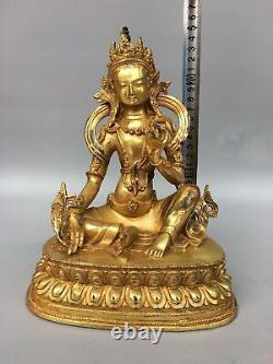 10 Tibetan biography Buddhism temple Gold plated copper Tara Buddha statue