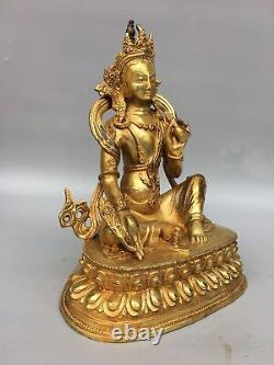 10 Tibetan biography Buddhism temple Gold plated copper Tara Buddha statue