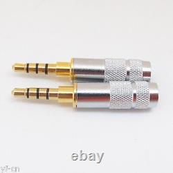 100pcs Gold Plated Copper 1/8 3.5mm 4 Pole Male Soldering Plug withSilver Housing