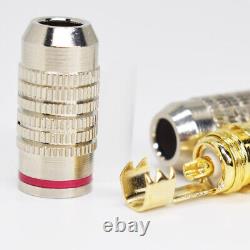 100pcs Gold Plated Copper RCA Male Plug Solder Type Audio Adapter Connector