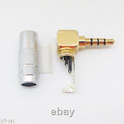 100pcs Gold Plated Copper Right Angle 1/8 3.5mm 4 Pole Male Soldering Plug