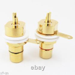100x CMC Gold Plated Copper RCA Female Phono Jack Panel Mount Chassis Connector