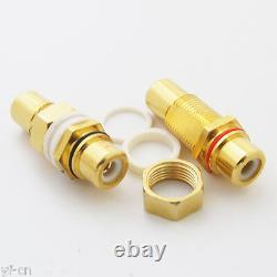100x Copper RCA Female to Female Aadapter with Hex Screw & Washer Fix Gold Plated