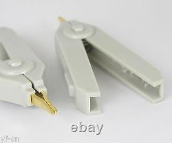 100x Grey High Quality Copper Alligator Kelvin Test Clip Clamp Gold Plated Clip
