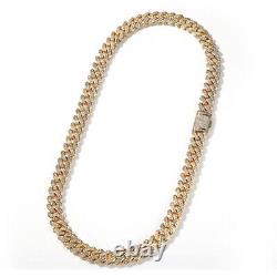10mm Hip Hop Cuban Link Chain Necklace Jewelry Bling 18K Real Gold Plated