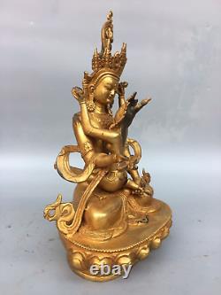 11.6 Tibetan biography Buddhism Gold plated copper Happy Buddha statue