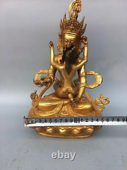 11.6Tibetan biography Buddhism Gold plated copper Happy Buddha statue