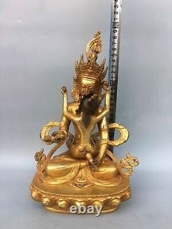 11.6Tibetan biography Buddhism Gold plated copper Happy Buddha statue