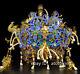 12 Chinese antiques pure copper gold plated inlaid gemstones Crested crown