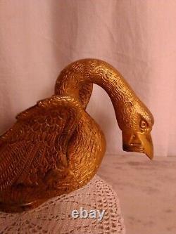 12k Gold Plated Copper Swan Faucet Mount, Art Nouveau, Used