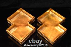 13.6 collection antique China Gold plated copper Baby play Jewelry box