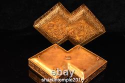 13.6 collection antique China Gold plated copper Baby play Jewelry box
