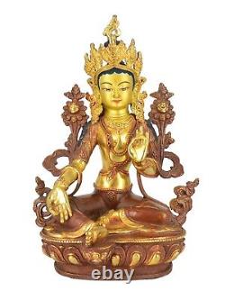 13 Gold Plated/Copper Green Tara (Dolma) Statue