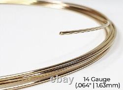 14/20 Yellow Gold-Filled Wire Round Half Hard 10-30 Gauge 1-10 ft USA