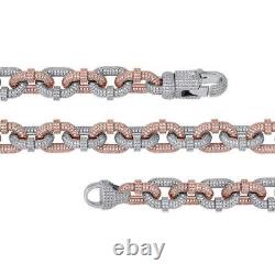 17mm Miami Cuban Chain Bracelet Iced Micro Pave 14K Gold Plated Hip Hop Jewelry