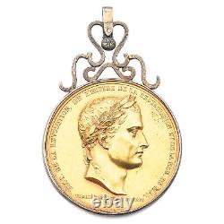 1830 Napoleon's Coffin Returned to Paris Gold plated Copper Medal Pendant
