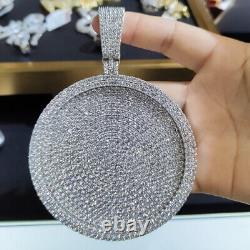 18K White Gold Plated Men's Real Moissanite 925 Silver Pendant Fine Jewelry Gift