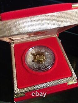 1998 Canada $15 Year of the Tiger Sterling & Gold Plated Cameo with box and COA