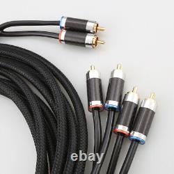 1Piece 2 rca to 4 rca Y splitter cable 6N OFC pure Copper Gold plated RCA plug