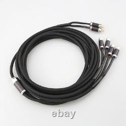 1Piece 2 rca to 4 rca Y splitter cable 6N OFC pure Copper Gold plated RCA plug