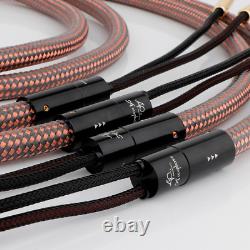 1pair OFC Copper Wire Gold Plated Banana Connector HIFI Audio Speaker Cable