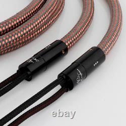 1pair OFC Copper Wire Gold Plated Banana Connector HIFI Audio Speaker Cable