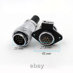 2 to 26 Pin WS28 Waterproof Aviation Connector Plug & Clamshell Socket Solder
