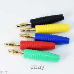 20sets 5 color Gold Plated Copper 4mm Banana Male Plug Test DIY Solder Connector