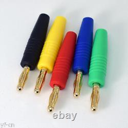 20sets 5 color Gold Plated Copper 4mm Banana Male Plug Test DIY Solder Connector