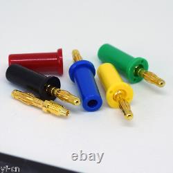 20sets 5colors Gold Plated Copper 4mm Banana Plug Cable Speaker Solder Connector