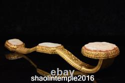 22.4 collection China Gold plated copper set Nephrite Ruyi Ornaments