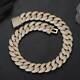 22mm Hip Hop Miami Cuban Link Chain Necklace 18k Real Gold Plated Jewelry Set