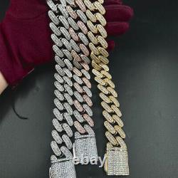 25MM 5AAA+ CZ full Ice Out Hip Hop Cuban Link Chain Necklace Real Gold Plated