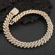 25mm Hip Hop Cubic Zirconia Miami Cuban Chain Necklace Jewelry Real Gold Plated