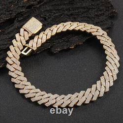 25mm Hip Hop Cubic Zirconia Miami Cuban Chain Necklace Jewelry Real Gold Plated
