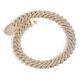25mm Hip Hop Zircon Miami Cuban Link Chain Mens Necklace 18K Real Gold Plated