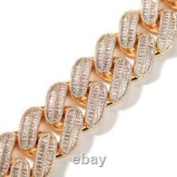 26mm Hip Hop Miami Cuban Link Chain Necklace 18k Real Gold Plated Full Zircon