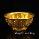 5 Chinese antiques Pure copper Handmade Gold plated Floral pattern Bowl