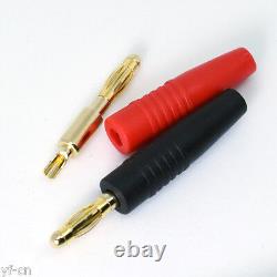 50 pairs Gold Plated Copper 4mm Banana Male Plug Test DIY Solder Connector R+B