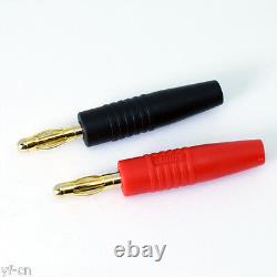 50 pairs Gold Plated Copper 4mm Banana Male Plug Test DIY Solder Connector R+B