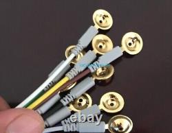 50pcs Din 1.5mm EEG Cable Colorful Copper Cup Electrode Gold-plated 1.5meters