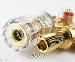 50pcs High Quality Copper Gold Plated Audio Speaker Cable Long 4mm Binding Post