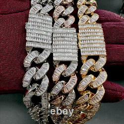 5AAA+ 24K Gold Plated CZ Ice Out Hop Hip Figaro Cuban Link Chain Necklace 16-28