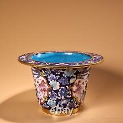 6.4 Retro Pure copper gold-plated filigree enamel colour cloisonn é flower pot