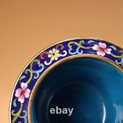 6.4 Retro Pure copper gold-plated filigree enamel colour cloisonn é flower pot