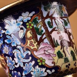 6.4 Retro Pure copper gold-plated filigree enamel colour cloisonn é flower pot