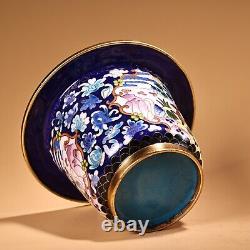 6.4 Retro Pure copper gold-plated filigree enamel colour cloisonn é flower pot