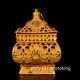 6China antique pure copper gold plated openwork inlaid gemstones Incense burner