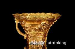 7.2 Chinese antiques the Han Dynasty pure copper gold plated beast statue cup